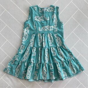Grand Kids Sleeveless Teal Geometry Print Dress Girl’s Size 6